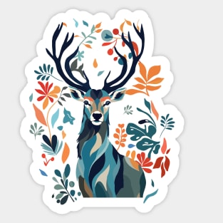 Colorful Nature Inspired Stag Sticker